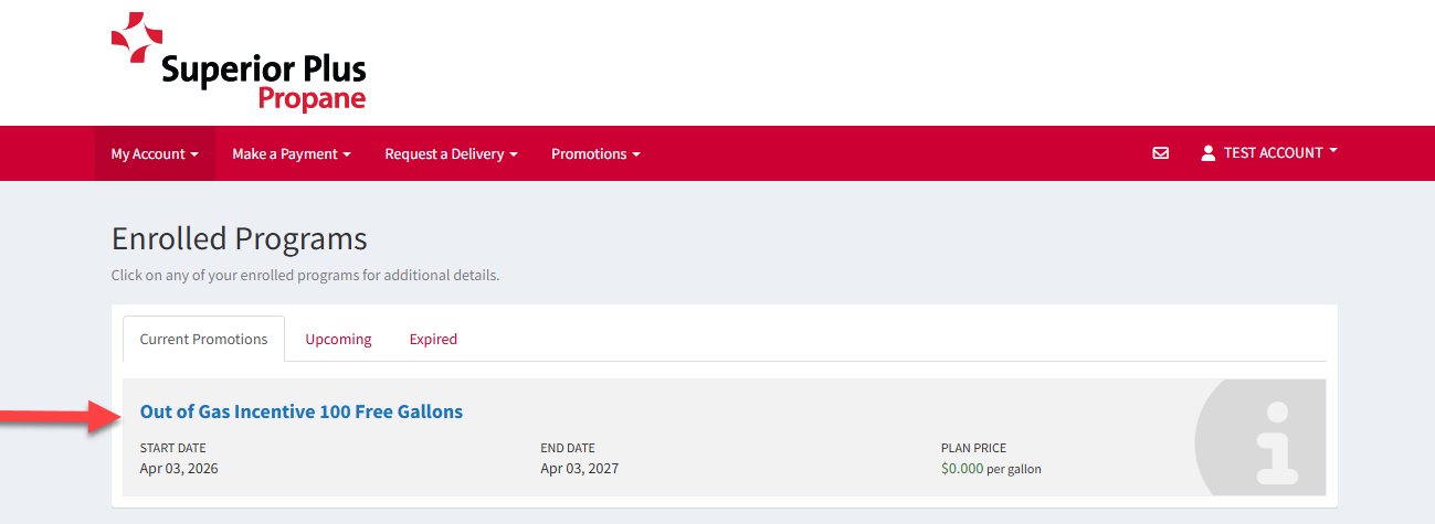 Promotion showing in mySuperior Account